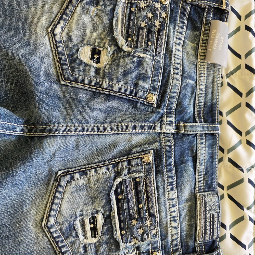 Miss Me Light Blue Distressed Skinny Jeans